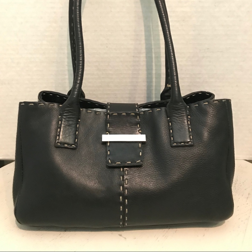 Audrey Talbott Black Leather Shoulder Bag